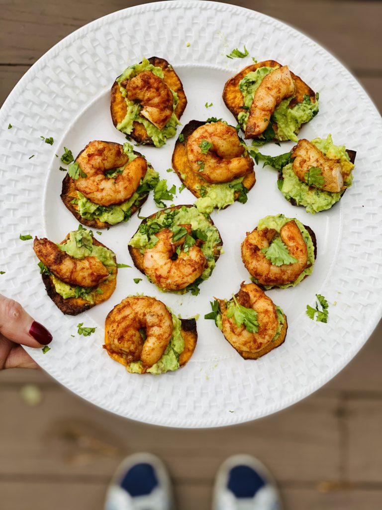 Cajun Shrimp and Guacamole Sweet Potato Bites – optimum wellness and ...